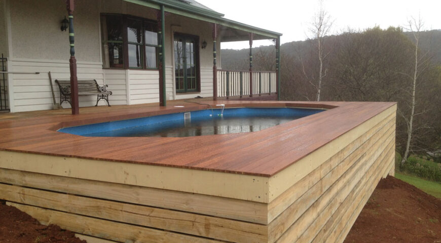 A work in progress… a new pool deck ‘under construction’